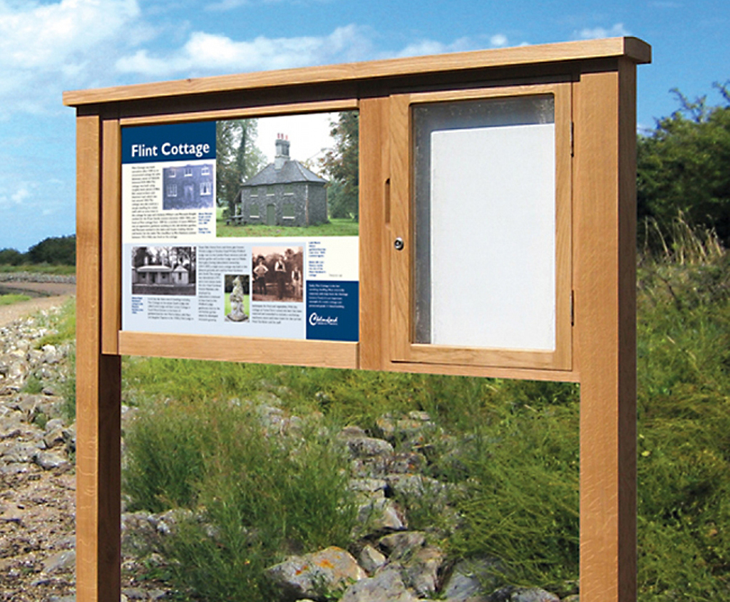 External wooden noticeboards Fitzpatrick Woolmer Design & Publishing