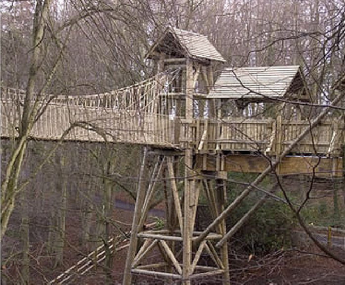 Adventure play aerial walkway, Alnwick Gardens Timberplay ESI