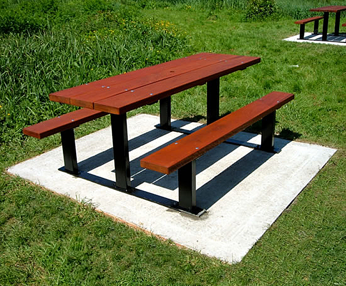 Beaufort hardwood and galvanised steel picnic table Neptune Street