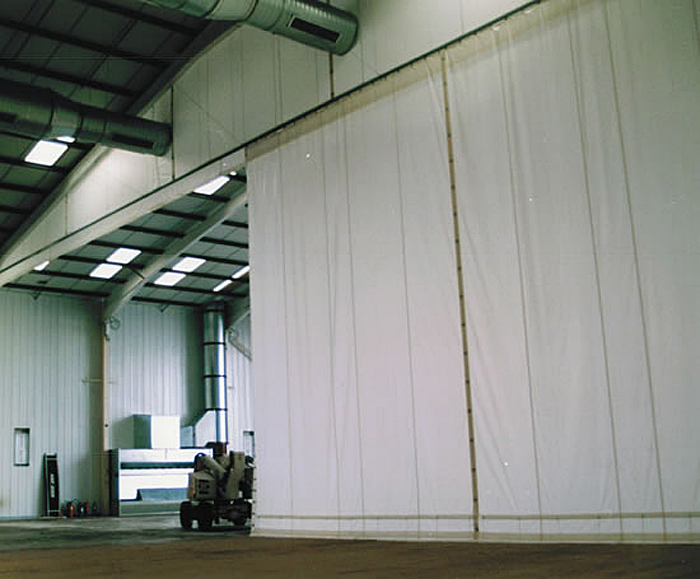 Flexicurtain retractable PVC curtain wall Westgate ESI Building Design