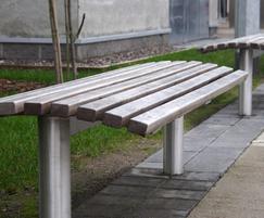 s19 stainless steel and timber bench