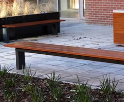 s96w symmetric galvanised steel and timber bench