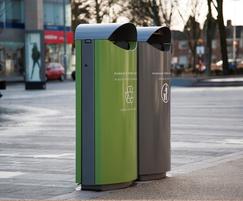 s16 galvanised steel dual recycling bin