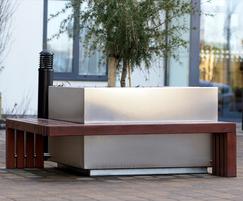 s57 stainless steel tree planter with bench seating