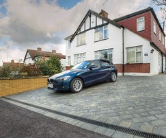 Completed driveway with integrated channel drainage