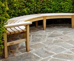 Chico Curved Backless Timber Bench Benchmark Esi External Works