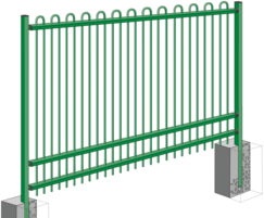 Flexa-Rail contour vertical bar bow top railing system