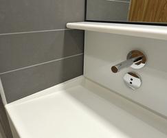 Maxwood Washrooms: Xeista Cascade vanity for clean commercial washrooms