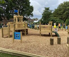 Toddler park with safe bark surfacing