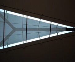 MAXI roller blind for large triangular rooflight