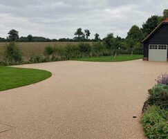 Stonebound porous surfacing for sloping driveway