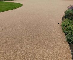 Stonebound porous surfacing for residential driveway