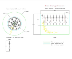 Cyclepod 2m diameter cycle storage - spacing details