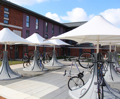 Cyclepod space-saving cycle racks with canopies