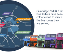 Cambridge Park Ride colour-coded map