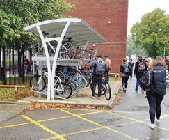 Kennet cycle shelter with Josta 2-tier racks