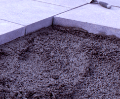 Add water and aggregate blend for bedding mortar