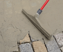Add water for a slurry grout