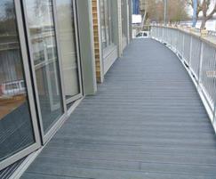 Grey grooved decking boards, Thames Rowing Club