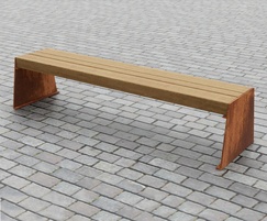 slab side bench corten
