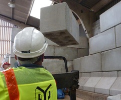 Installing Legato precast concrete blocks