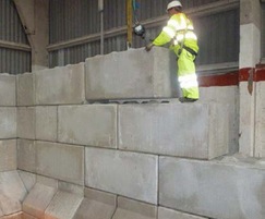 Legato precast concrete blocks use in salt barn wall