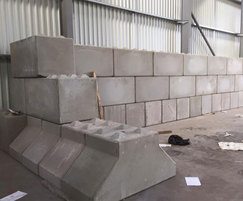 Wall built using Legato™ interlocking concrete blocks