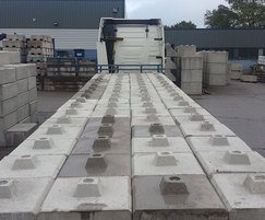 Interlocking concrete blocks ready for delivery