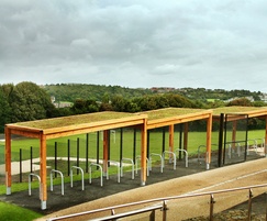 green roof cycle shelter