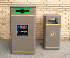 Litter and recycling bins for school