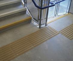 QuartzGrip® corduroy tactile flooring and stair nosings