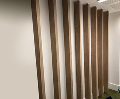 Metal wall panels with wood effect finish