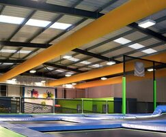 Ducting for trampoline leisure facility