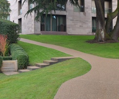 Resin bound on sloping footpaths in landscaped garden