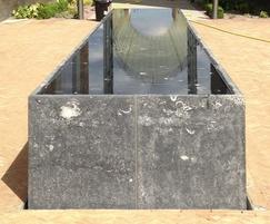 External stone table water feature
