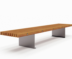 Soca Steel bench in FSC hardwood and galvanised steel