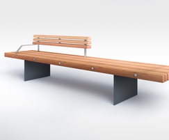 Soca Steel bench in FSC hardwood and galvanised steel
