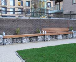 Elements® seat & bench gabion baskets in continuous run