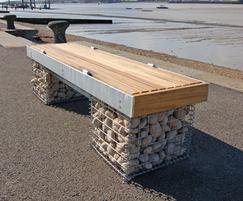 Elements® bench galvanised steel fascia, anti-skates