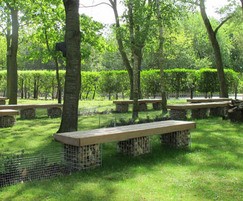Elements® bench with gabion baskets