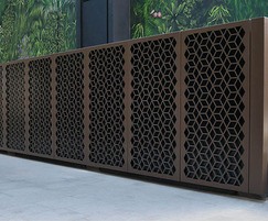 Bespoke decorative steel panels for landscape screening