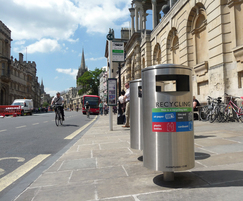 Zenith stainless steel litter and recycling bins
