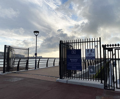 Gates provide security at Dover pier