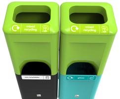 利菲尔德环境:节省空间的EnviroStack回收垃圾箱堆叠起来