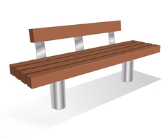 ASF 6017 stainless steel mild steel seat & timber slat