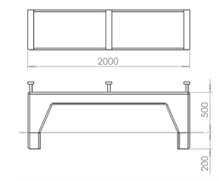 ASF Modernist granite bench drawing
