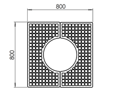 ASF 331 Recycled Cast Iron Tree Grille drawing