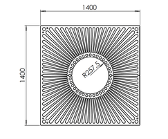 ASF 332 Recycled Cast Iron Tree Grille drawing