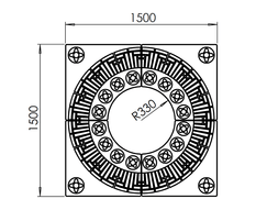 ASF 335 Recycled Cast Iron Tree Grille drawing