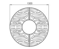 ASF Rivulet Round Stainless Steel Tree Grille drawing